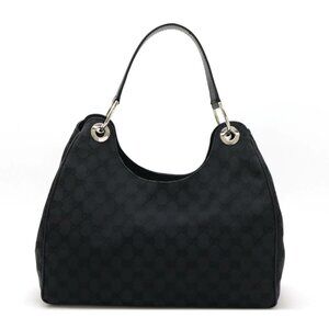 GUCCI Black Leather Shoulder Bag
